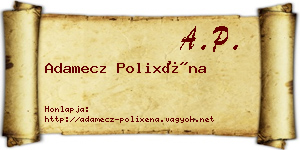 Adamecz Polixéna névjegykártya